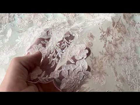 Dentelle brodée rose pâle - EB3053