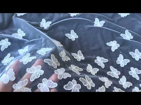 Dentelle Blanche Brodé Papillon – EU5001