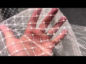 Ivory Embroidered Lattice Lace - Quadira