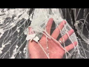 Dentelle de plumes ivoire - Zuly