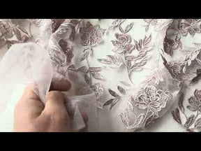 Dentelle brodée rose - EB5048