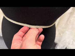 Cristal doré avec bordure perlée transparente - T980