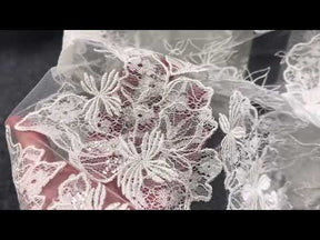 Dentelle Broderie Paillettes Ivoire - Palma