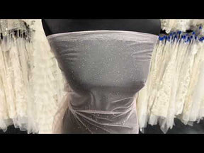 Tulle Rose Pailleté Argenté - TU0053