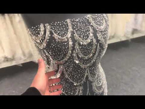 Dentelle à paillettes ivoire - Zazzi