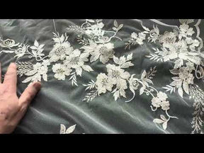 Dentelle brodée de sequins ivoire - EB3044