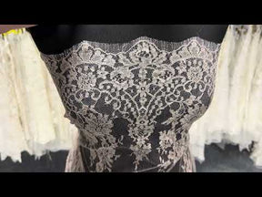 Dentelle Métallisée Française Rose Poudré - LA2003