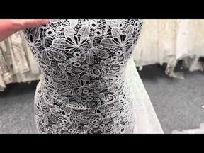 Dentelle de mariée à paillettes ivoire - EB3050