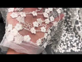 Dentelle brodée ivoire - Yuna