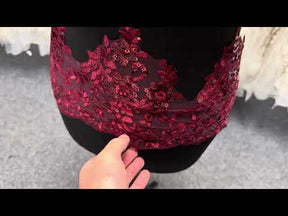 Bordure à sequins lie-de-vin - T661