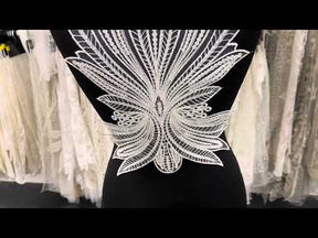 Applique en dentelle ivoire cordée - Fern
