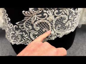 Galon de dentelle perlée ivoire - T839