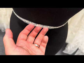 Bordure perlée en cristal ivoire - EH1016