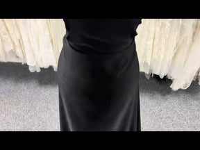 Satin de polyester noir léger - Juxtaposition
