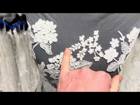 Dentelle brodée avec cordon ivoire italien - Paisley