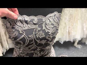 Dentelle brodée de sequins gris - Richina