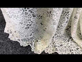 Dentelle brodée de perles ivoire à prix réduit - Ramona