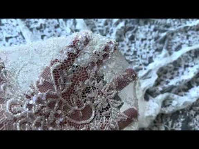 Dentelle Rachel ivoire perlée à la main - Teddy