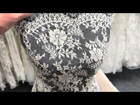 Dentelle de Chantilly Rose Huître - P294