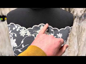 Dentelle à paillettes ivoire - EB3063