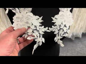 Appliques de dentelle florale ivoire - MT6007