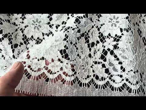 Dentelle française perlée écologique ivoire - LA4003