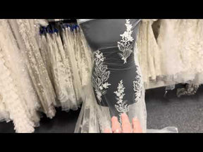 Dentelle brodée de perles ivoire - EB1099