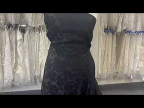 Brocart Jacquard Noir - Fleur