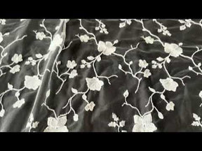 Dentelle française brodée ivoire - Layne
