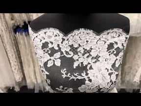 Dentelle Chantilly ivoire à cordons - Rio
