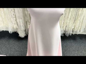 Crêpe extensible en polyester rose clair - PB4001