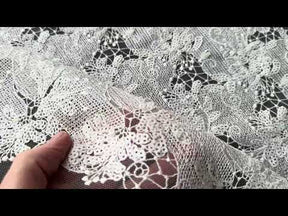 Dentelle brodée de sequins ivoire - EB3038