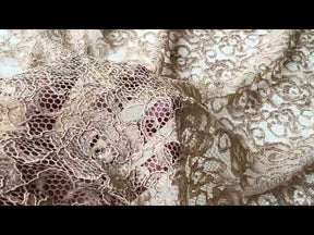 Dentelle stretch beige à côtes - P619