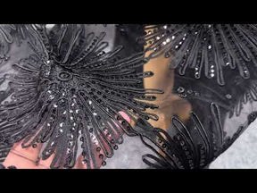 Dentelle Noire Cordonnée & Paillettes - Danuta
