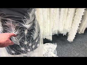 Dentelle brodée de sequins ivoire - EB3025