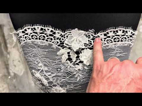 Dentelle perlée brodée 3D Ivoire - LA9001