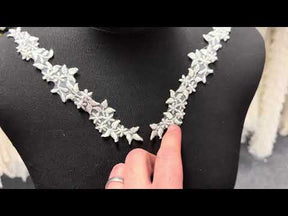 Appliques en dentelle perlée ivoire - T28