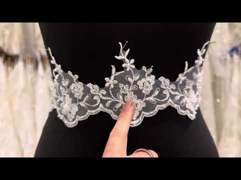 Galon de dentelle perlée ivoire - T10