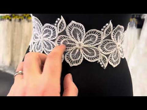 Bordure en dentelle ivoire cordée - Daffodil