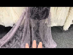 Dentelle à paillettes violettes - EB3065