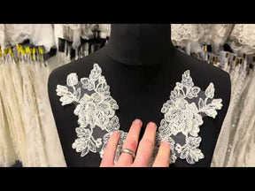 Appliques de dentelle florale ivoire - T65