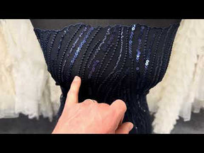 Dentelle à paillettes bleu marine - EB3011