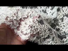 Dentelle cordée ivoire pâle - Eloise