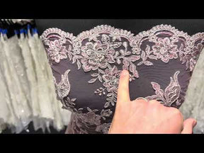 Pink and Silver Corded Lace - P816