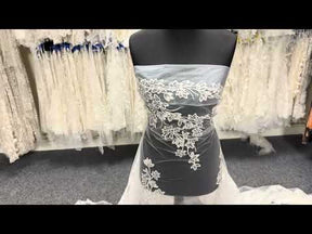 Dentelle brodée de sequins ivoire - EB3035