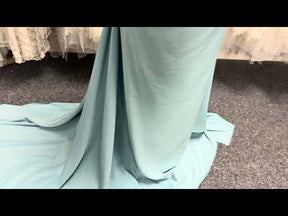 Satin de polyester bleu canard léger - Juxtaposition