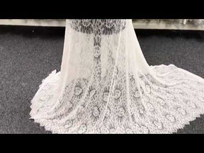 Dentelle Raschel cordée ivoire - Lesidi