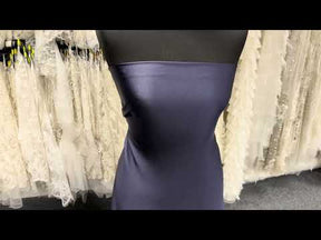 Crêpe envers satin de polyester marine - Nostalgie (CF)