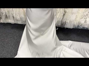 Satin de polyester ivoire - Pur