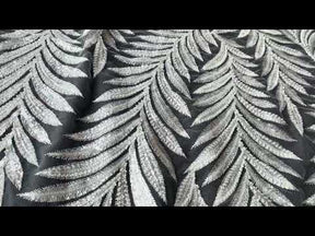 Tulle brodé de perles ivoire - EB1057